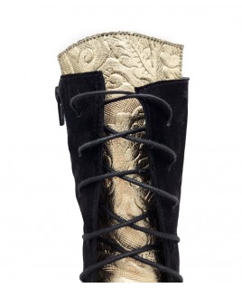Pin Me Boots In Black & Silver